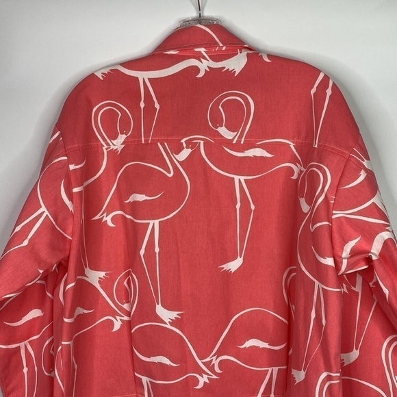 Michigan Rag Company Pink Flamingo Button Up Shirt Size Medium - Picture 5 of 8